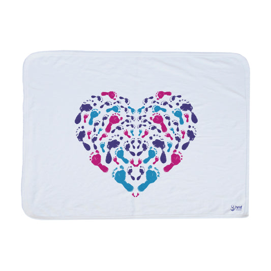 Footprints Heart Blanket