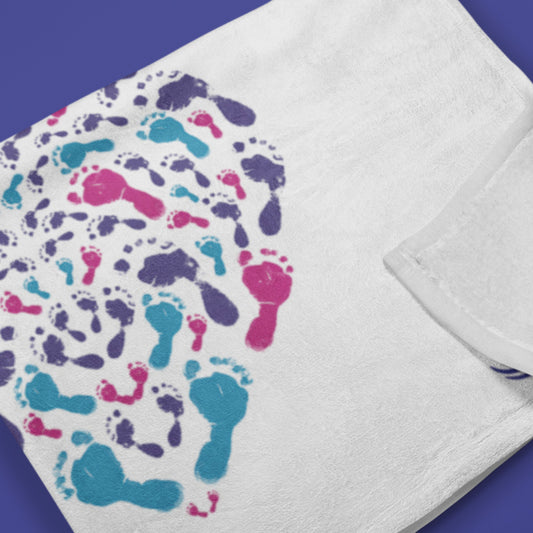 Footprints Heart Blanket