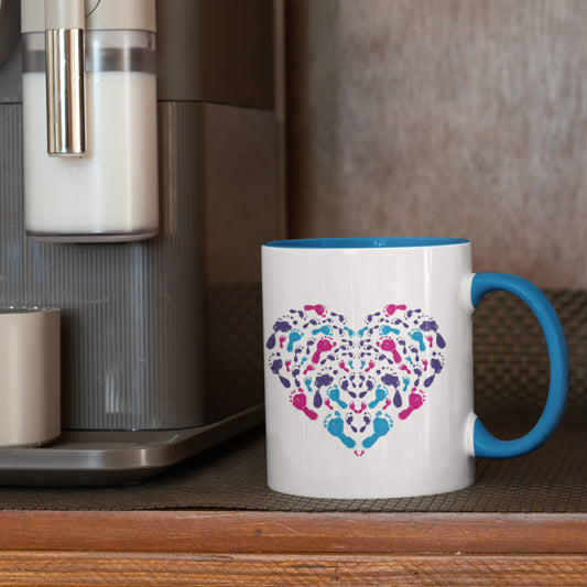 Footprints Heart Porcelain Mug