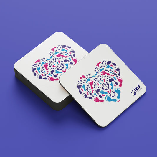 Footprints Heart Coaster