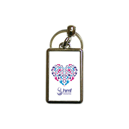 Footprints Heart Metal Keyring