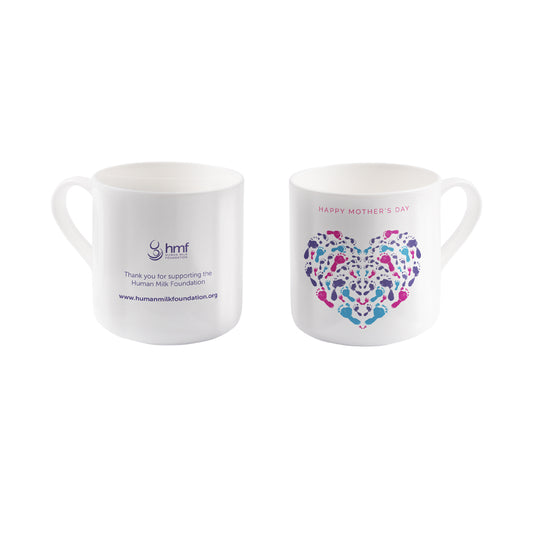 Happy Mother's Day Footprints Heart Bone China Mug