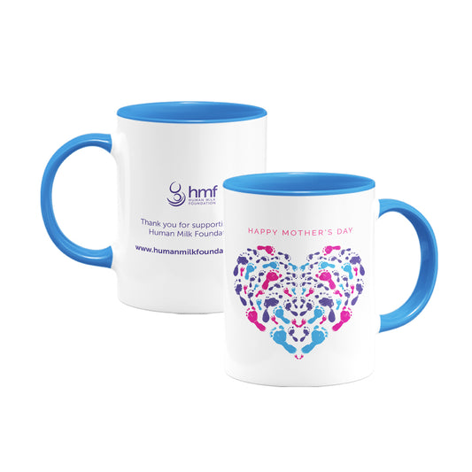 Happy Mother's Day Footprints Heart Porcelain Mug