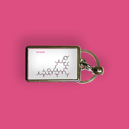 Oxytocin DNA Structure Metal Keyring