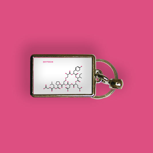 Oxytocin DNA Structure Metal Keyring