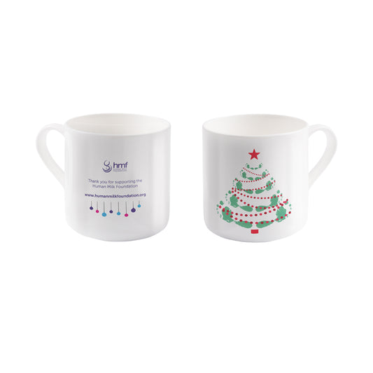 Footprints Christmas Tree Bone China Mug