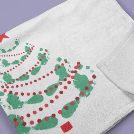 Footprints Christmas Tree Blanket