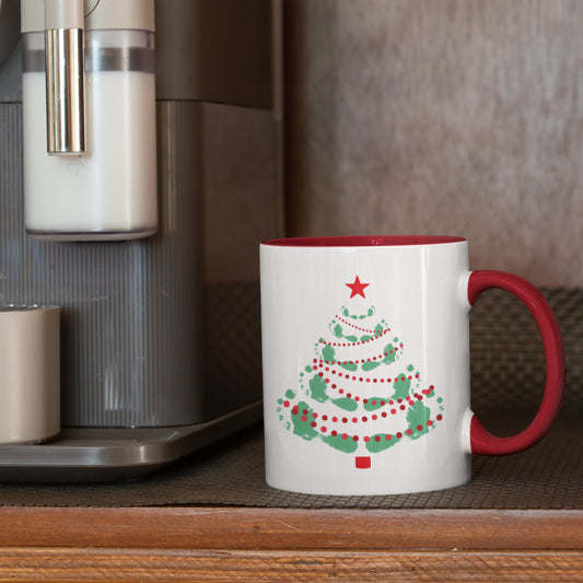 Footprint Christmas Tree Porcelain Mug