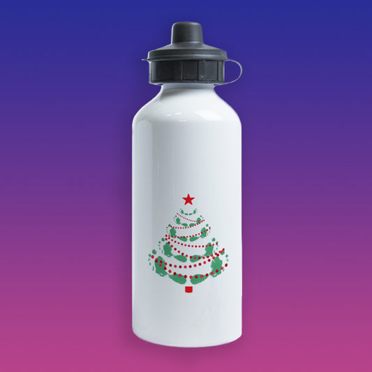 Footprints Christmas Tree Water Bottle