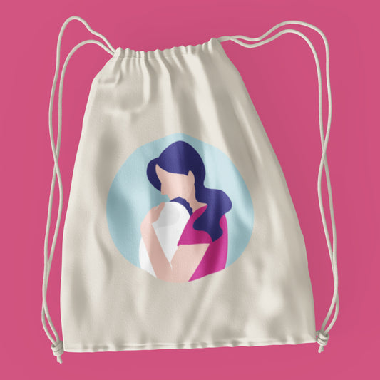 Mum with Baby Version 1 Drawstring Bag