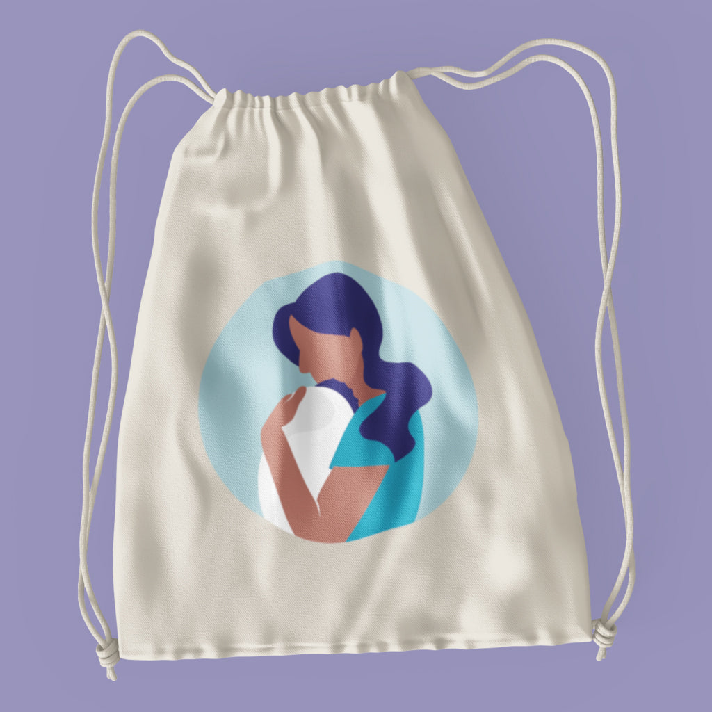 Mum with Baby Version 2 Drawstring Bag
