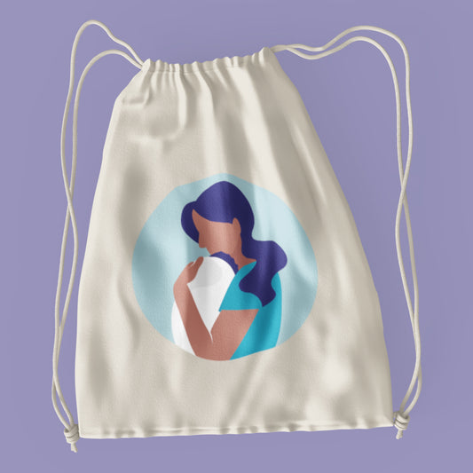 Mum with Baby Version 2 Drawstring Bag