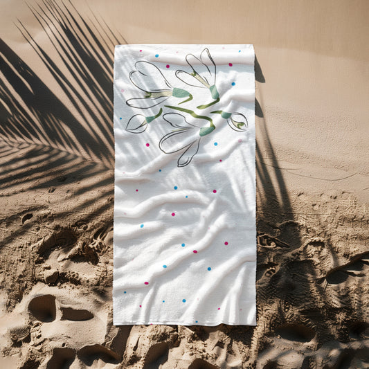 Snowdrop Milkflower Beach Towel