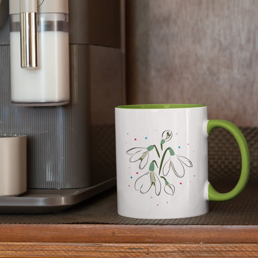 Snowdrop Milkflower Porcelain Mug