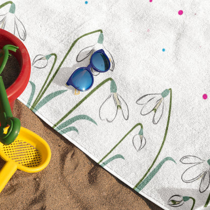 Snowdrops - Spring has Sprung Beach Towel