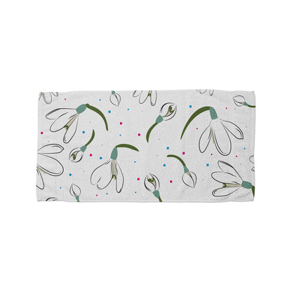 Snowdrop Milkflower Field Beach Towel