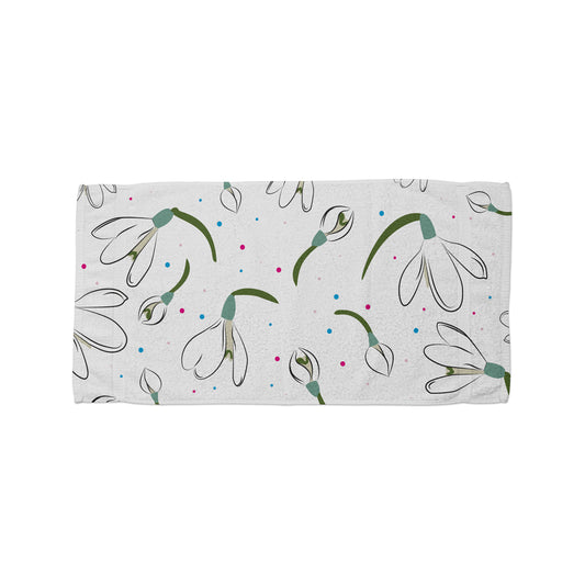 Snowdrop Milkflower Field Beach Towel