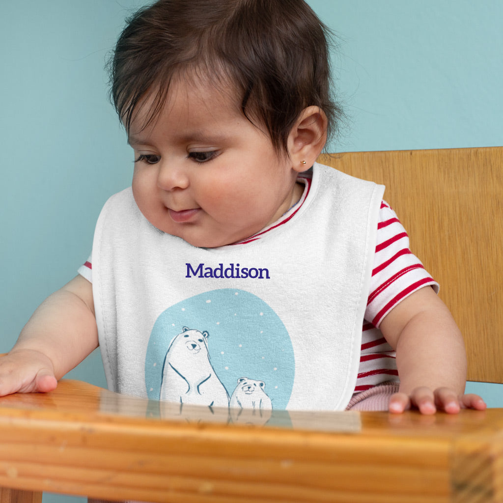 Winter Bears Personalised Baby Bib