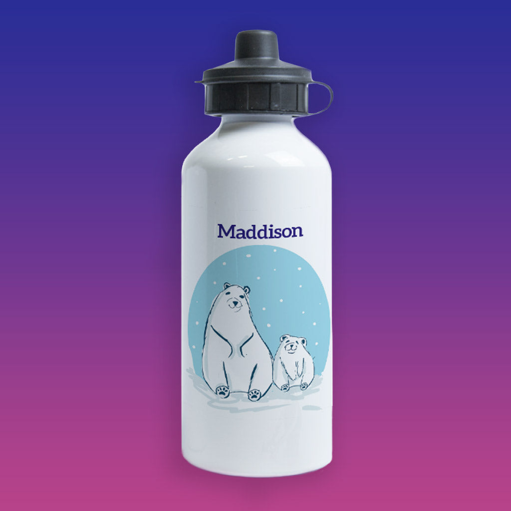 Winter Bears Personalised Water Bottle