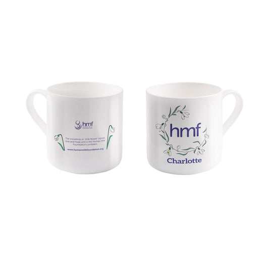 HMF Surrounded by Snowdrops Personalised Bone China Mug