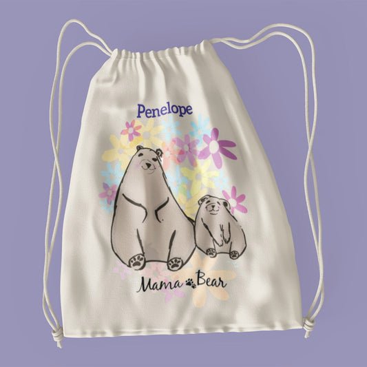 Mama Bear Personalised Drawstring Bag