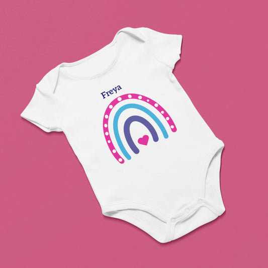 Rainbow Personalised Baby Grow