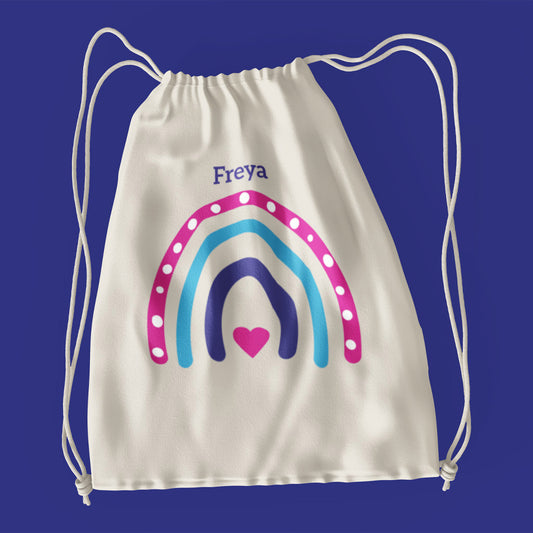 Rainbow Personalised Drawstring Bag
