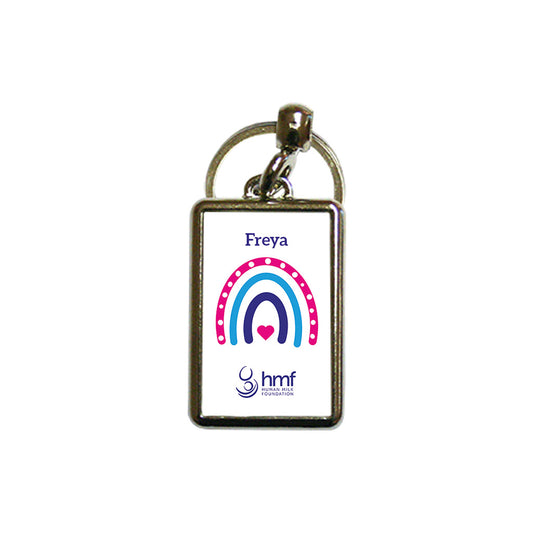 Rainbow Personalised Metal Keyring