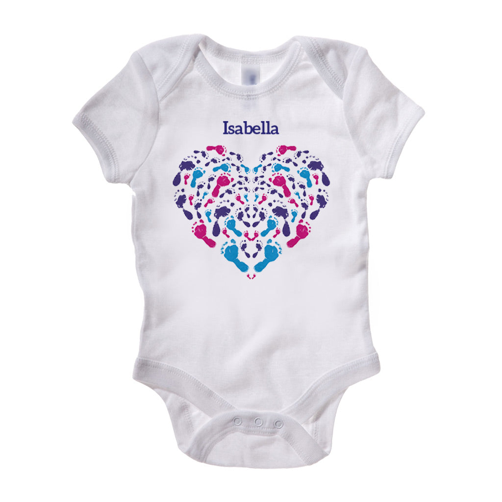 Little Heart Personalised Baby Grow
