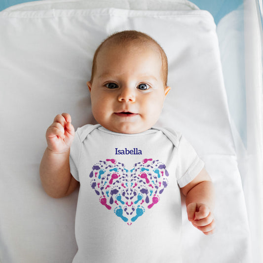 Little Heart Personalised Baby Grow