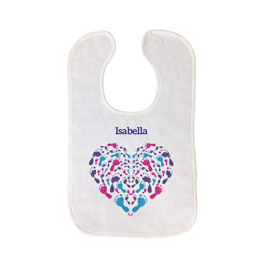 Little Heart Personalised Baby Bib
