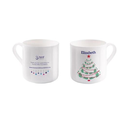 Christmas Tree Personalised Bone China Mug