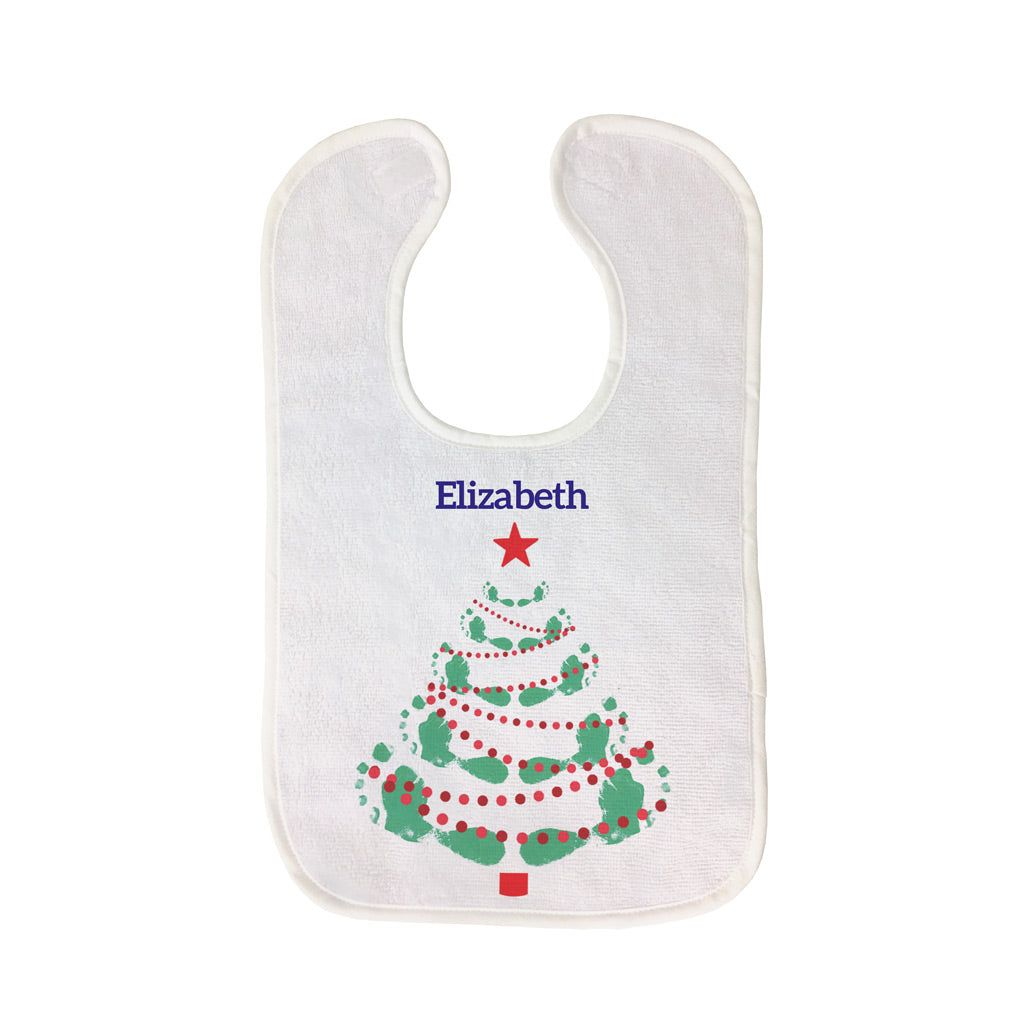 Christmas Tree Personalised Baby Bib