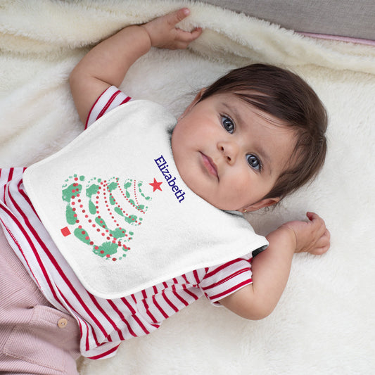 Christmas Tree Personalised Baby Bib