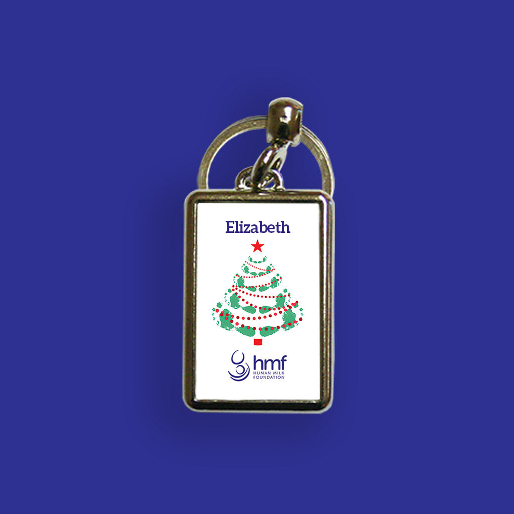 Christmas Tree Personalised Metal Keyring