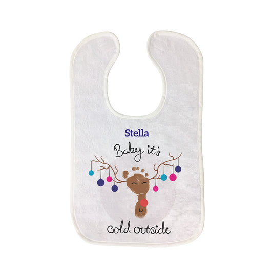 Baby It's Cold Outside Personalised Baby Bib