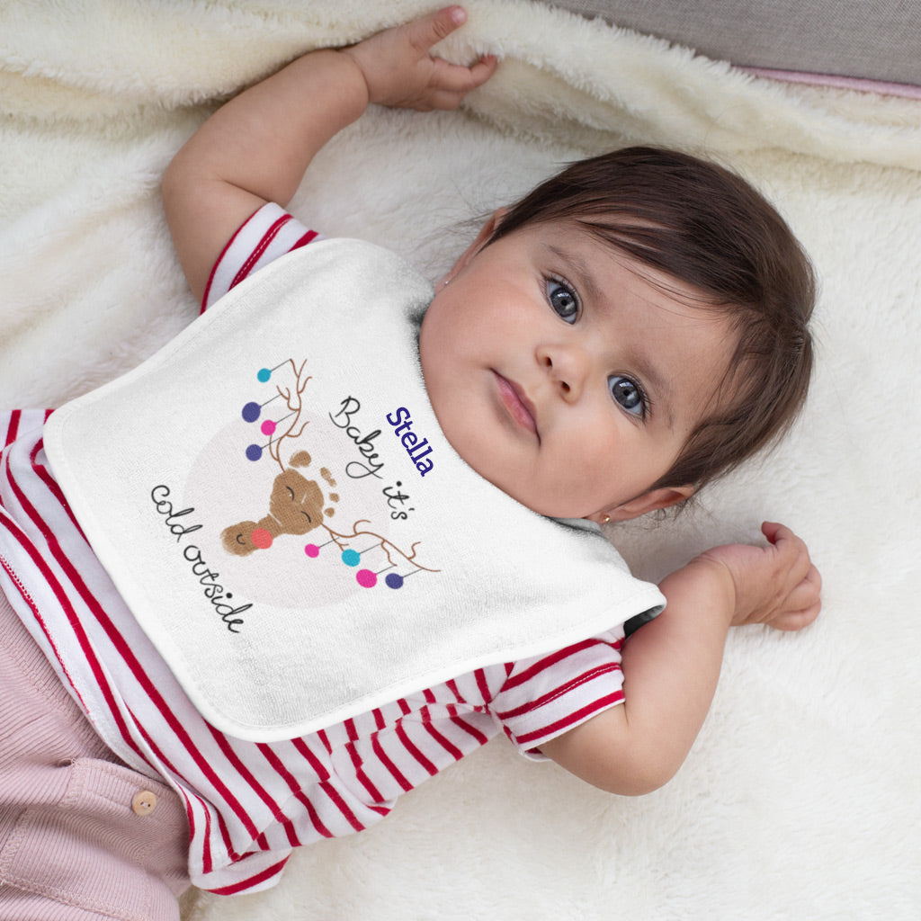 Baby It's Cold Outside Personalised Baby Bib
