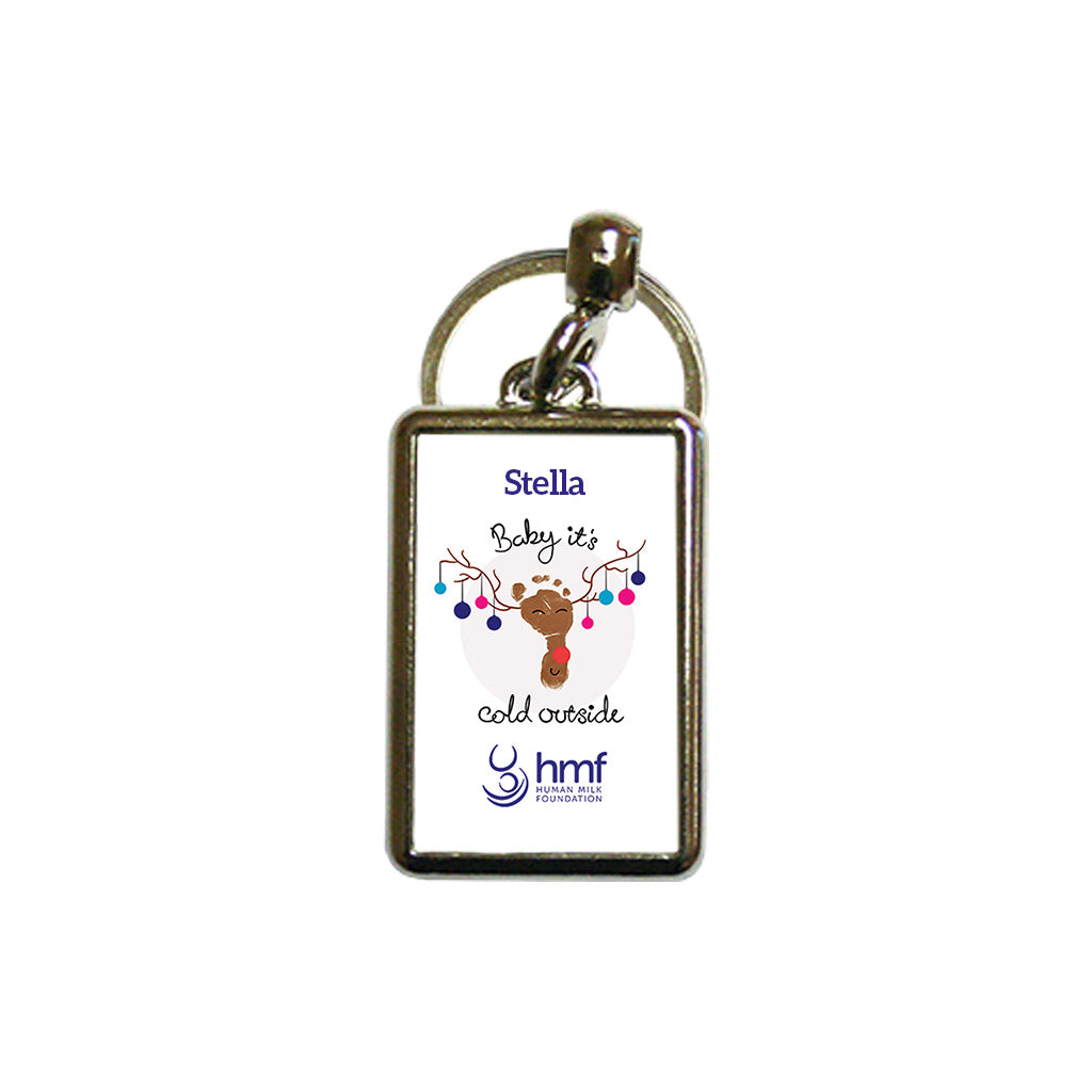 Baby It's Cold Outside Personalised Metal Keyring