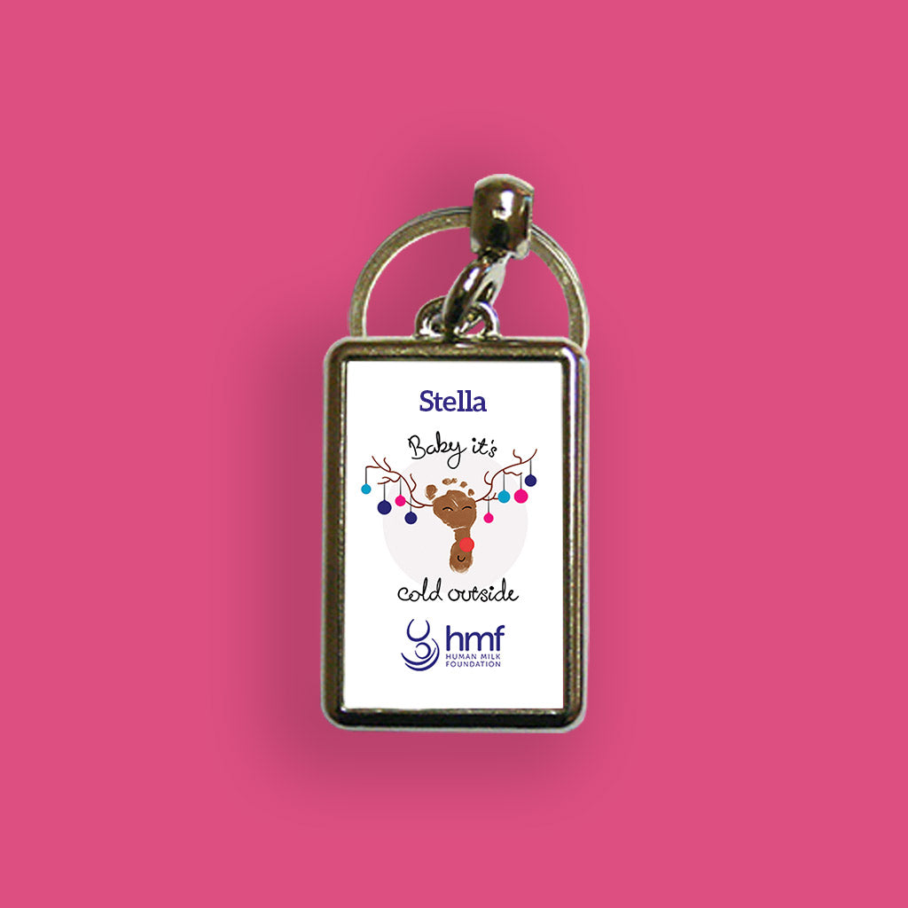 Baby It's Cold Outside Personalised Metal Keyring