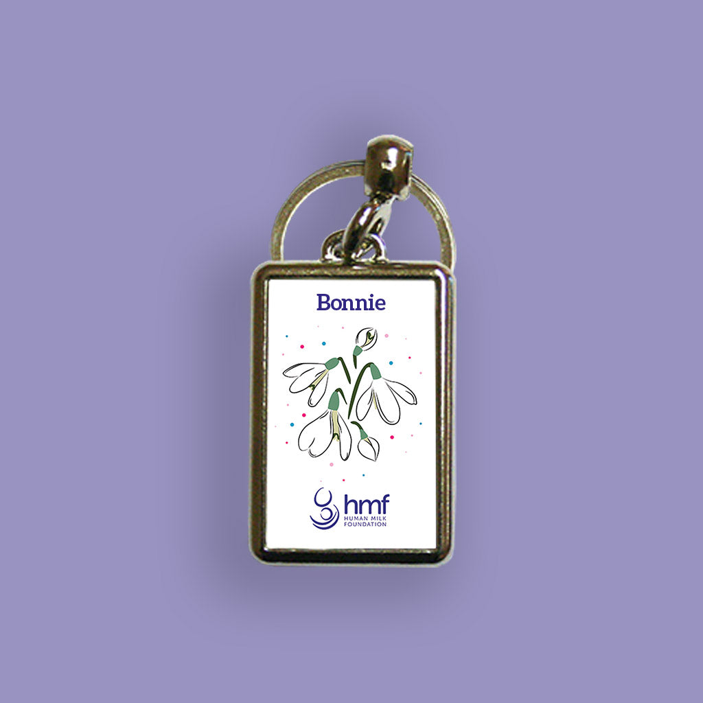 Snowdrops - Twinkly Dots Personalised Metal Keyring