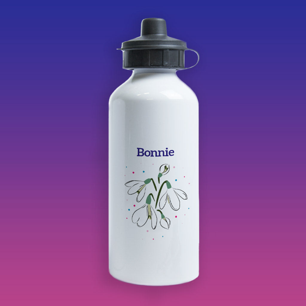 Snowdrops - Twinkly Dots Personalised Water Bottle