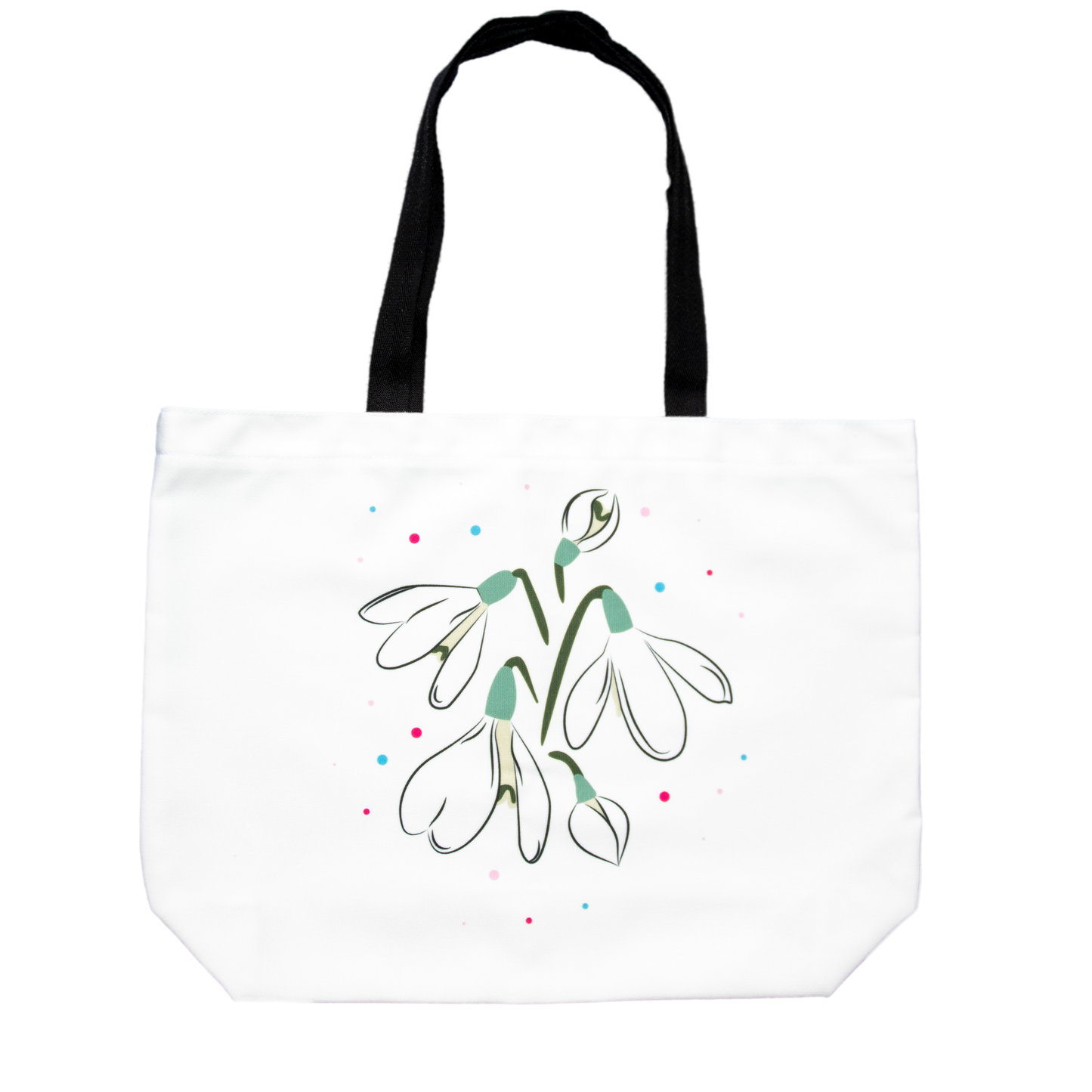 Twinkly Dots Snowdrop Tote Bag