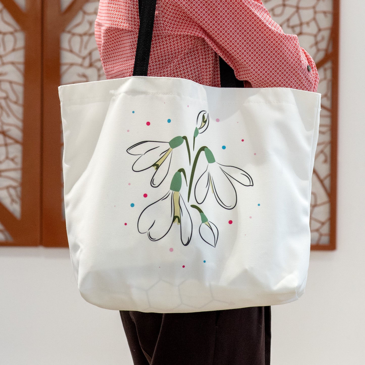 Twinkly Dots Snowdrop Tote Bag