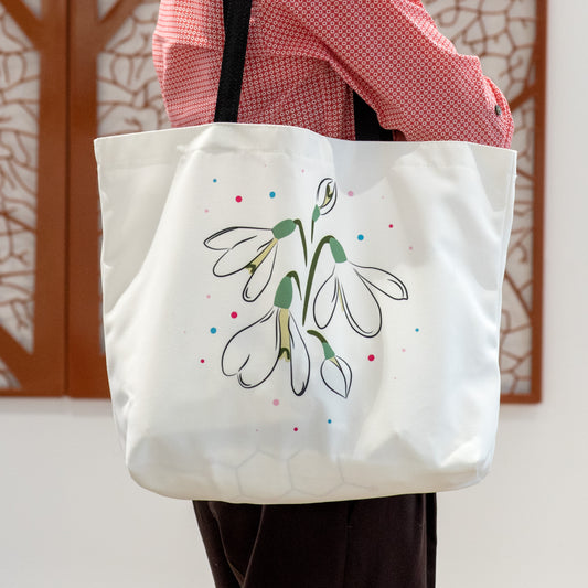 Twinkly Dots Snowdrop Tote Bag